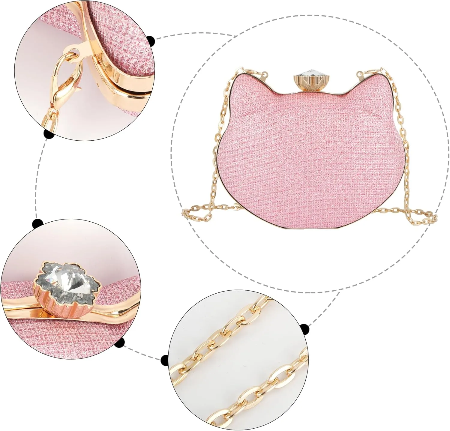 Women Evening Bag Clutch Tote Chain Shoulder Handbag Purse