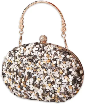 Women Evening Bag Sequin Clutch Bag Bridal Wedding Purse Ladies Handbag With Detachable Chain Elegant Shoulder Bag