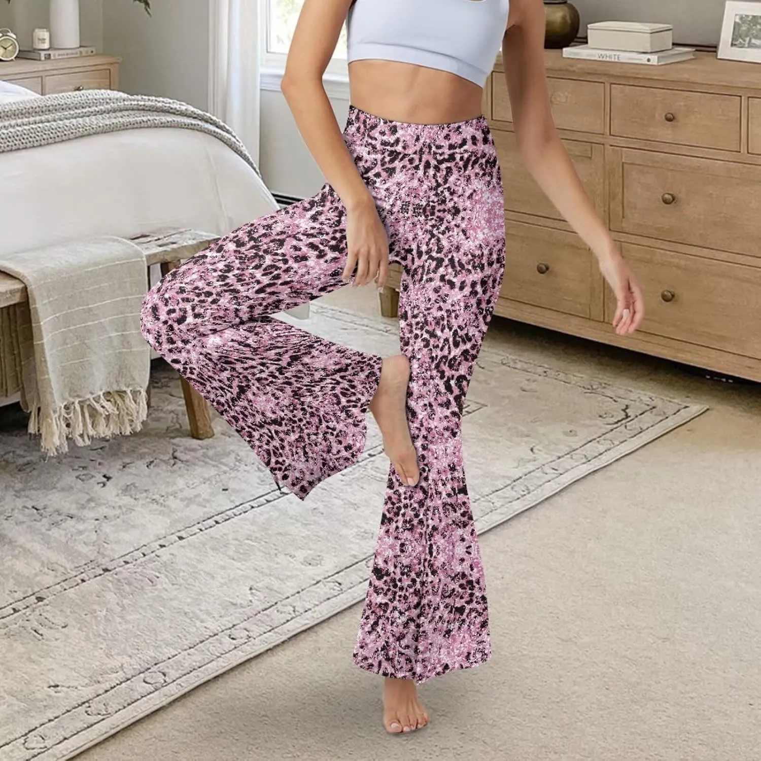 Women Flare Yoga Pants Y2K Leggings High Waisted Workout Pant