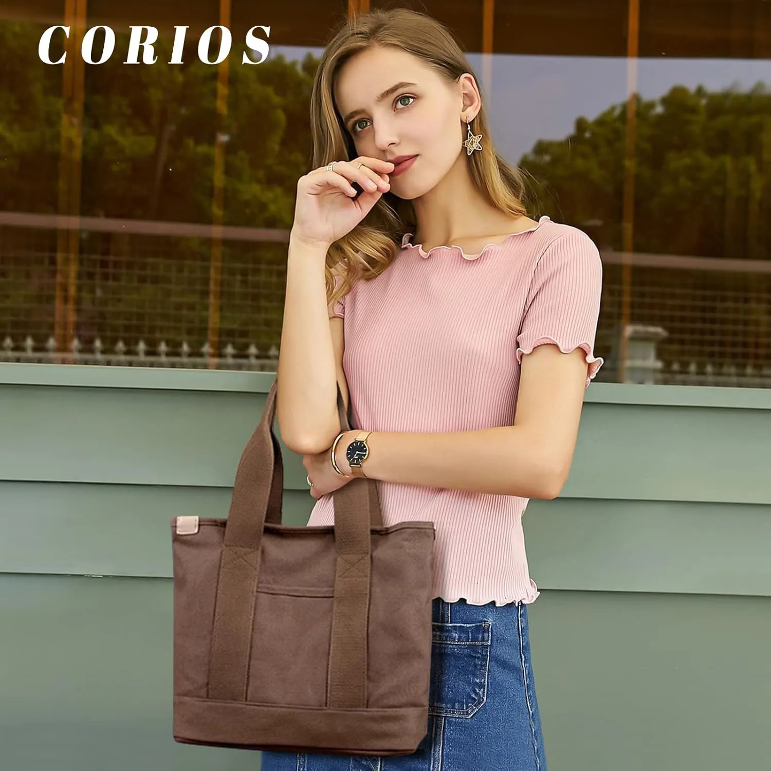 Women Handbag Canvas Tote Bag Lightweight Shoulder Bag