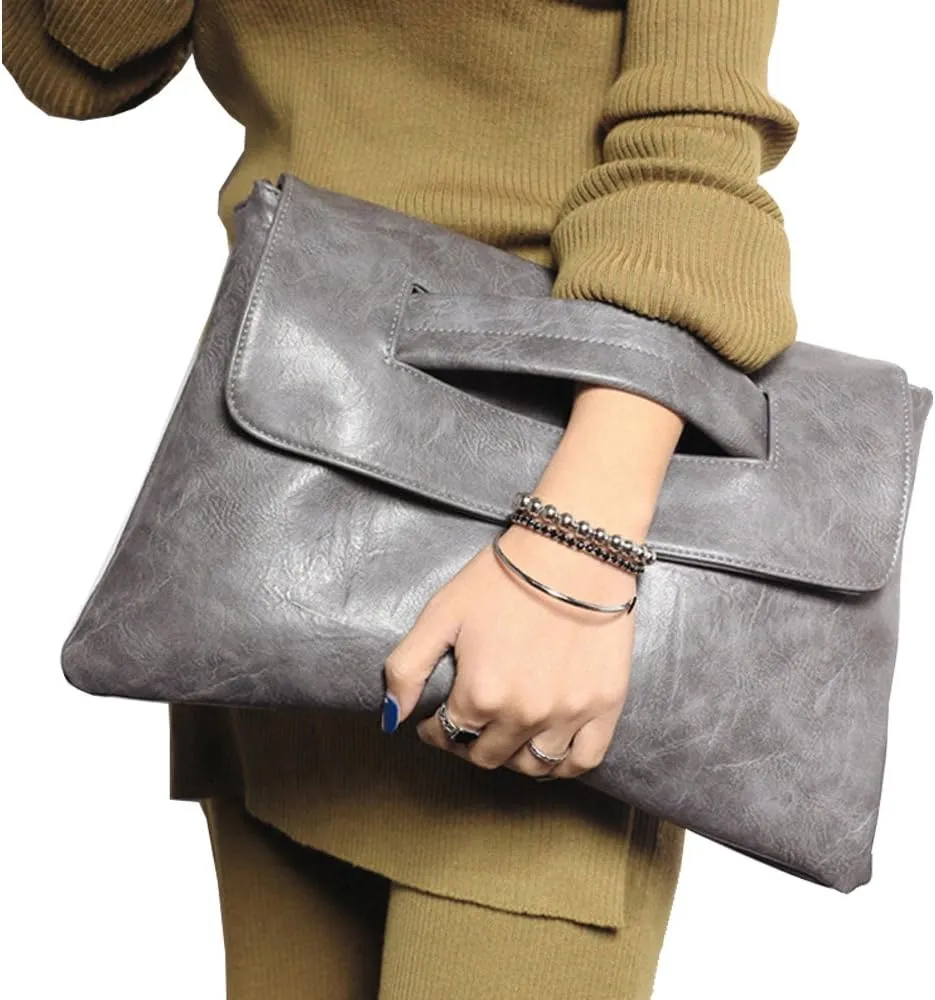 Women Handbags PU Leather Female Clutch Handbag Messenger Bag Large Solid High Capacity