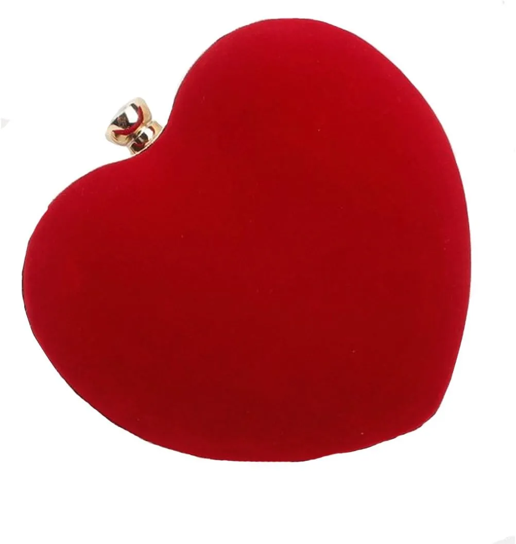 Women Heart Shaped Handbag Mini Clutch Chain Purse Chic Shoulder Bag Evening Tote