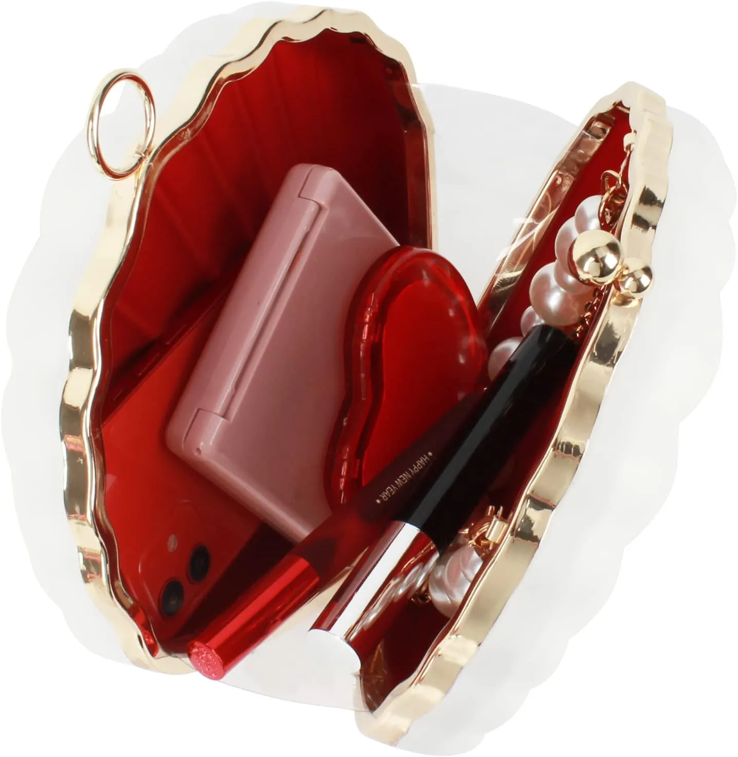 Women Seashell Evening Bag Purse Mermaid Chain Strap Clutch Handbag Shoulder Bag