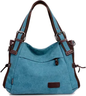 Women Shoulder Bag Canvas Handbag Large Capacity Casual Handbag with Adjustable Shoulder Strap