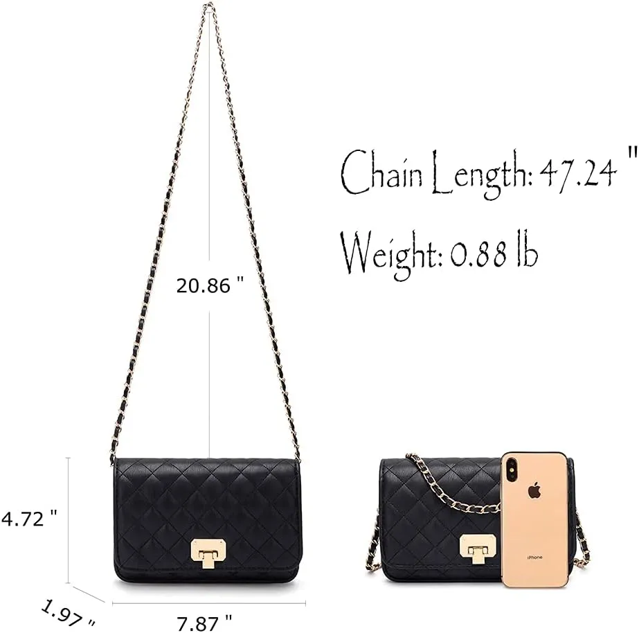 Women Shoulder Bag Quilted Crossbody Purse Designer Lattice Leather Chain Bag