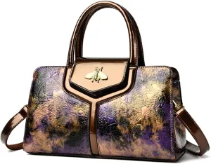 Women Vintage Flap Tote Top Handle Satchel Handbags PU Leather Clutch Purse Shoulder Bag