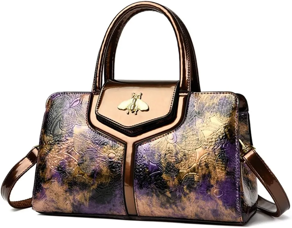 Women Vintage Flap Tote Top Handle Satchel Handbags PU Leather Clutch Purse Shoulder Bag