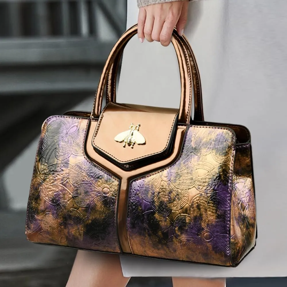 Women Vintage Flap Tote Top Handle Satchel Handbags PU Leather Clutch Purse Shoulder Bag