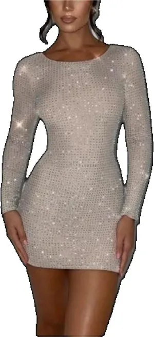 Women's 2025 Hip Wrap Skirt Celebrity Fashion Sequin Slimming Dress