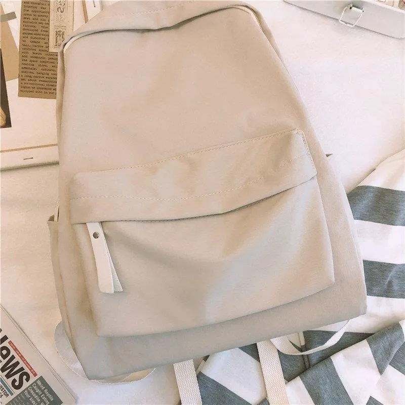 Women's & Men's & Korean Style Solid Color Simple Backpacks