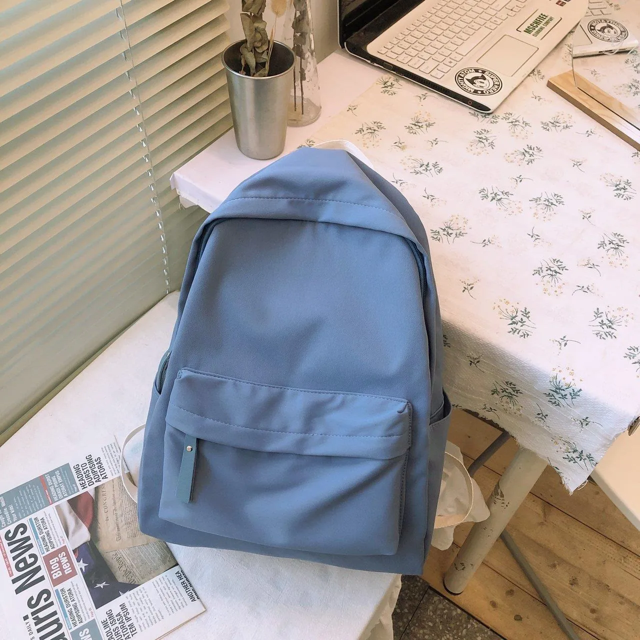 Women's & Men's & Korean Style Solid Color Simple Backpacks