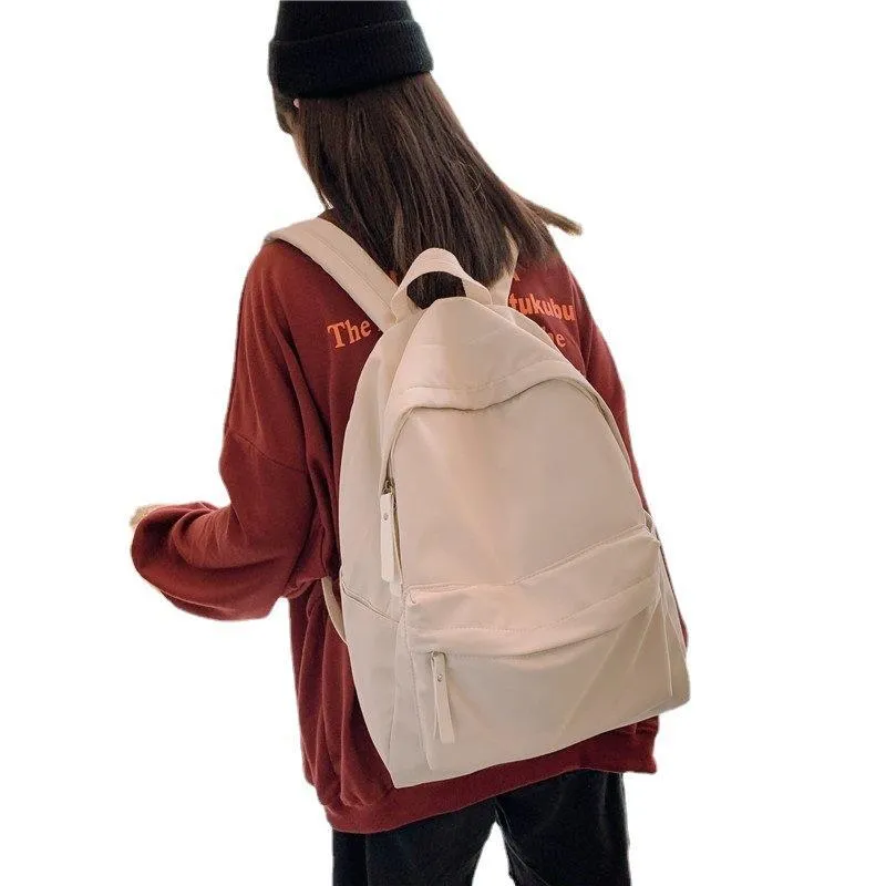 Women's & Men's & Korean Style Solid Color Simple Backpacks