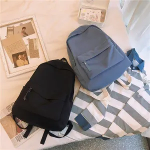 Women's & Men's & Korean Style Solid Color Simple Backpacks