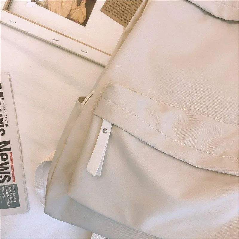 Women's & Men's & Korean Style Solid Color Simple Backpacks