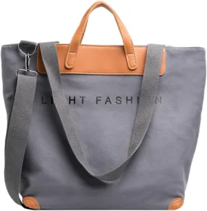 Women's canvas handbag, men's and women's casual work crossbody bag, women's large capacity tote bag