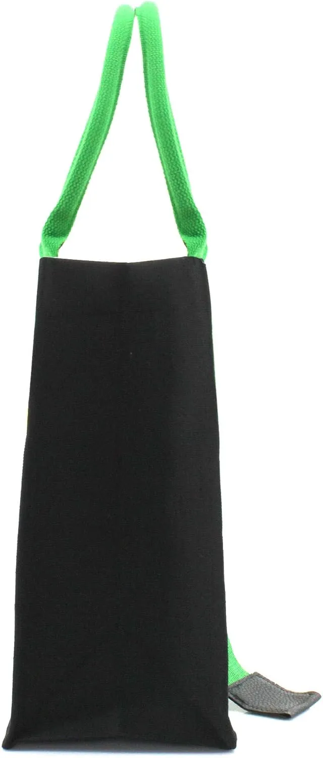 Women's Canvas Tote Bag Waterproof Ribbon Beach Bag Jamaican Reggae Party Bag