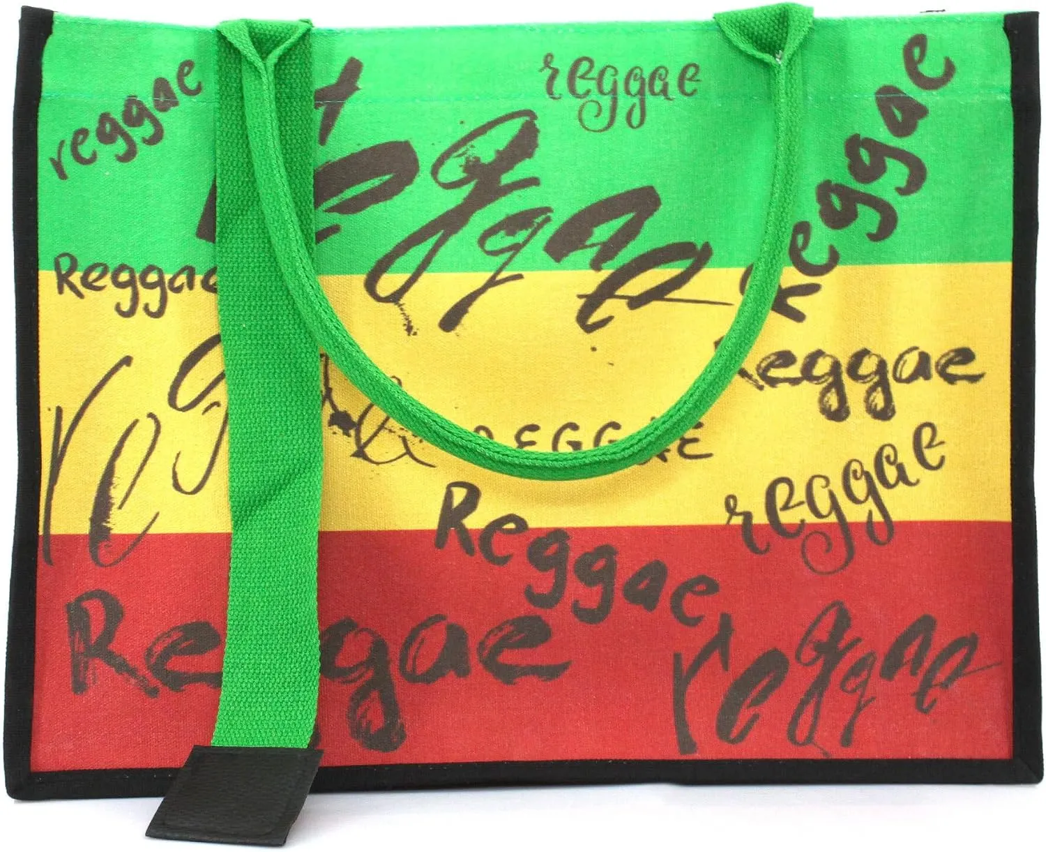 Women's Canvas Tote Bag Waterproof Ribbon Beach Bag Jamaican Reggae Party Bag