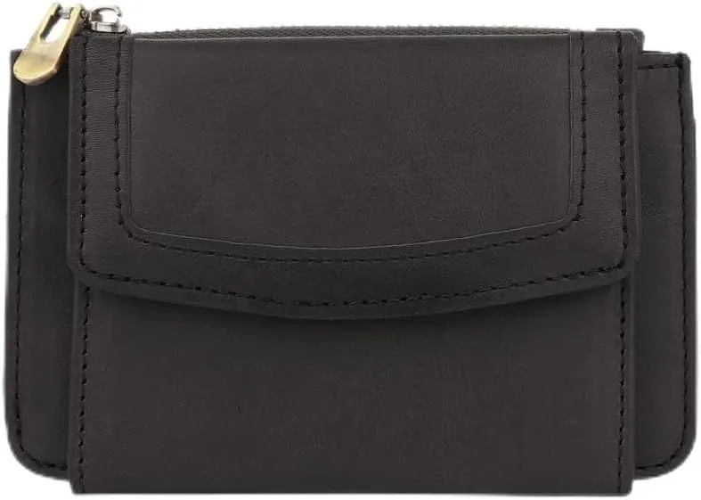 Women's Coin Purse Genuine Leather Mini Pouch Change Wallet RFID Trifold ID for Lipstick Keys Case Holder