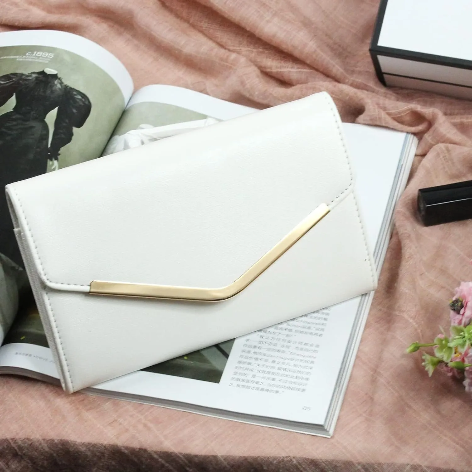 Women's Evening Bag Envelope Clutch Purse Detachable Chain Crossbody Bag for Wedding Party Shoulder Bag Handbag