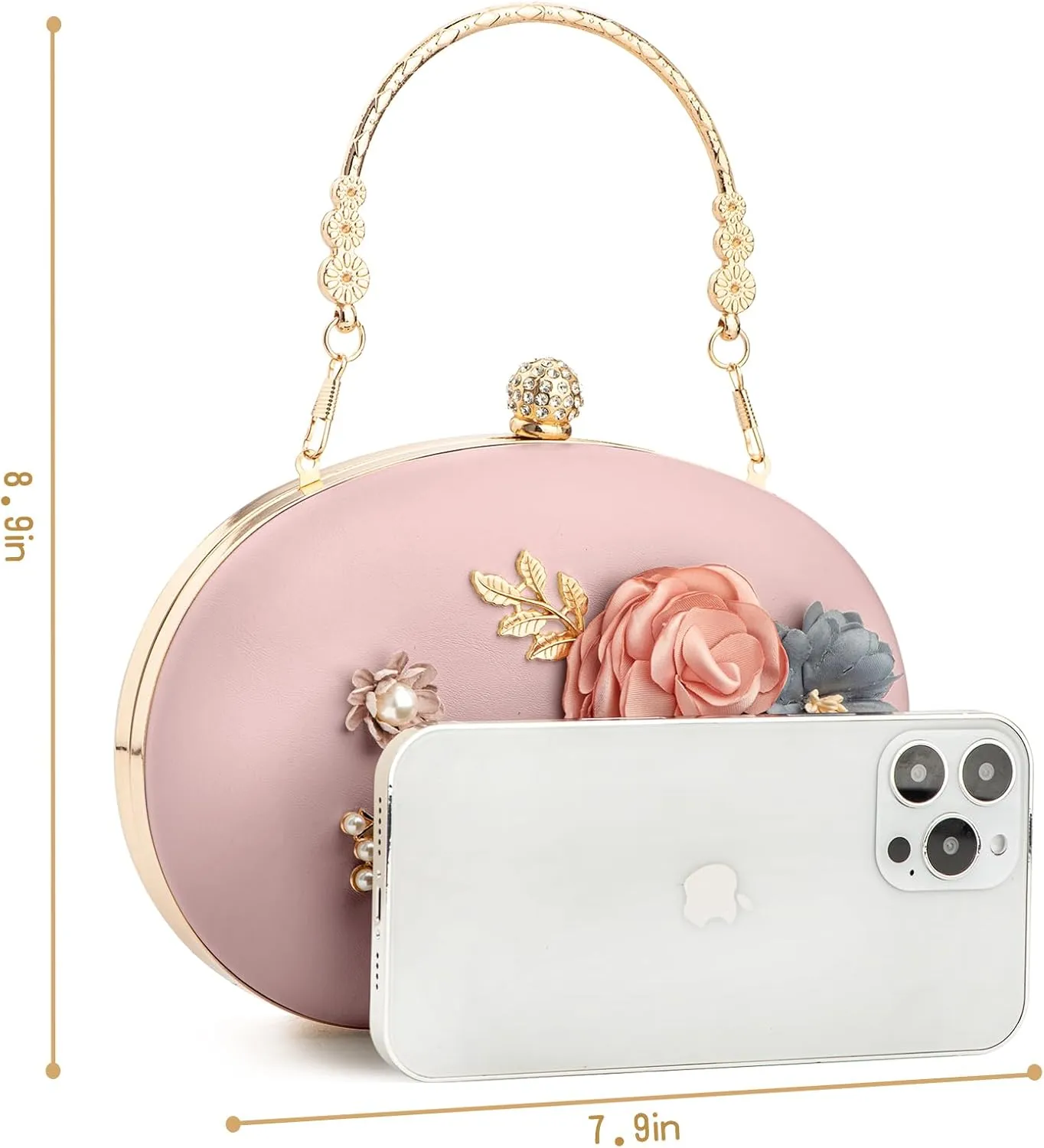 Women's Floral Clutch Evening Purse Flower Wedding Party Bag