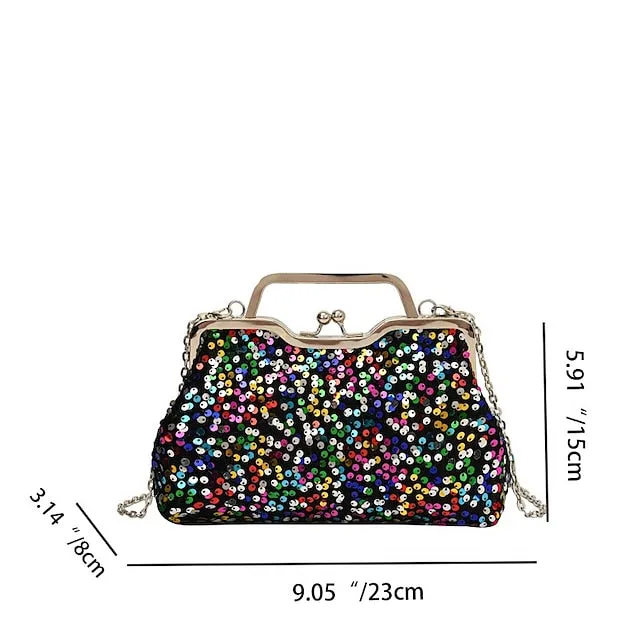 Women's Handbag Evening Bag Clutch Bags Synthetic Party Bridal Shower Wedding Party Sequin Large Capacity Anti-Dust Solid Color White Pink Blue