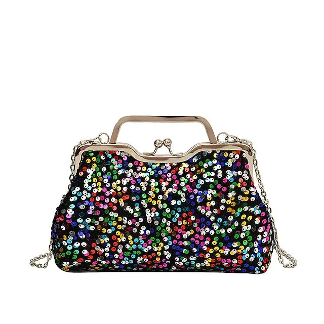 Women's Handbag Evening Bag Clutch Bags Synthetic Party Bridal Shower Wedding Party Sequin Large Capacity Anti-Dust Solid Color White Pink Blue