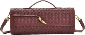 Women's Handmade Woven Clutch Purse,Crossbody Bag for Evening & Casual, Adjustable Shoulder Strap Fashion Handbag