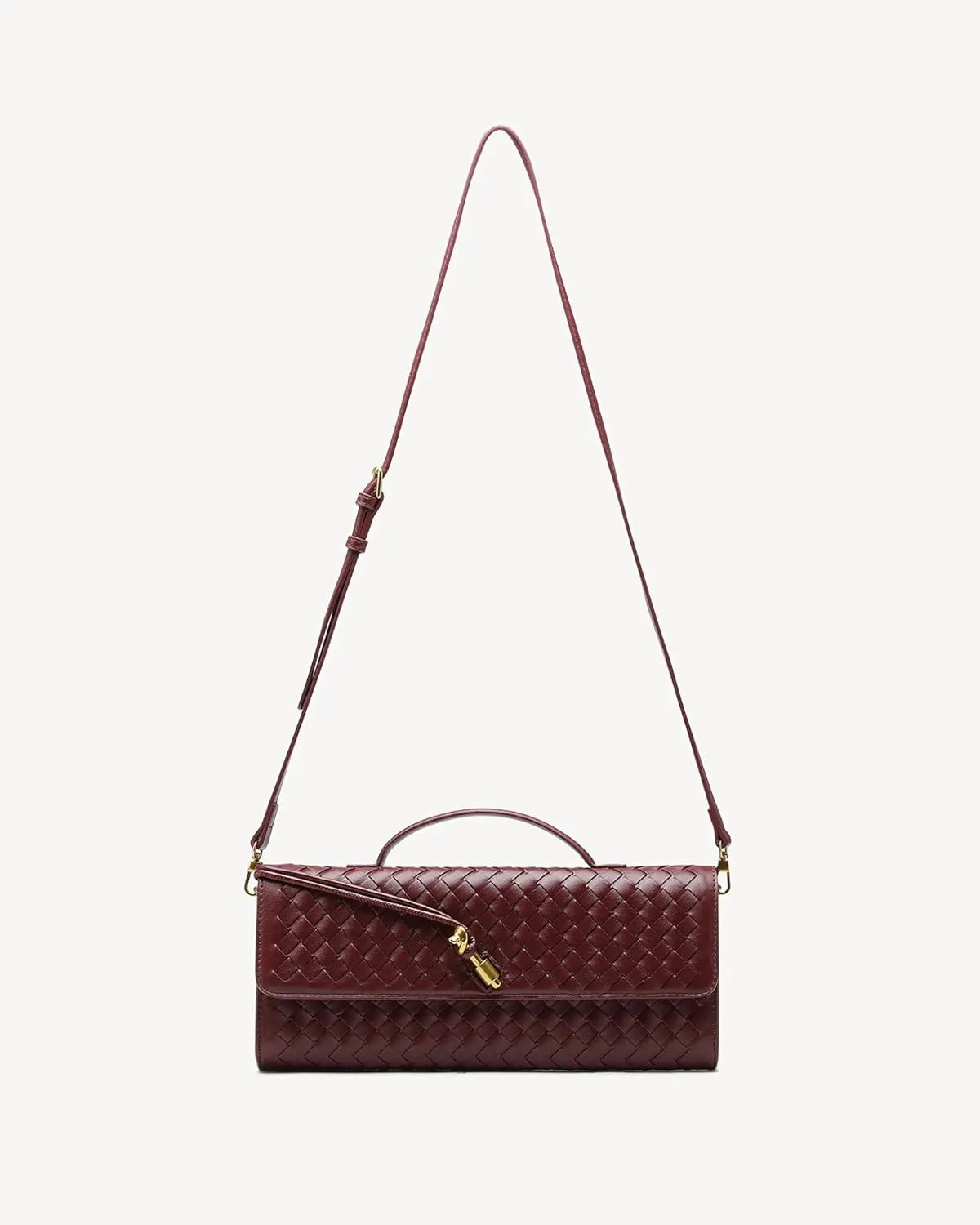 Women's Handmade Woven Clutch Purse,Crossbody Bag for Evening & Casual, Adjustable Shoulder Strap Fashion Handbag