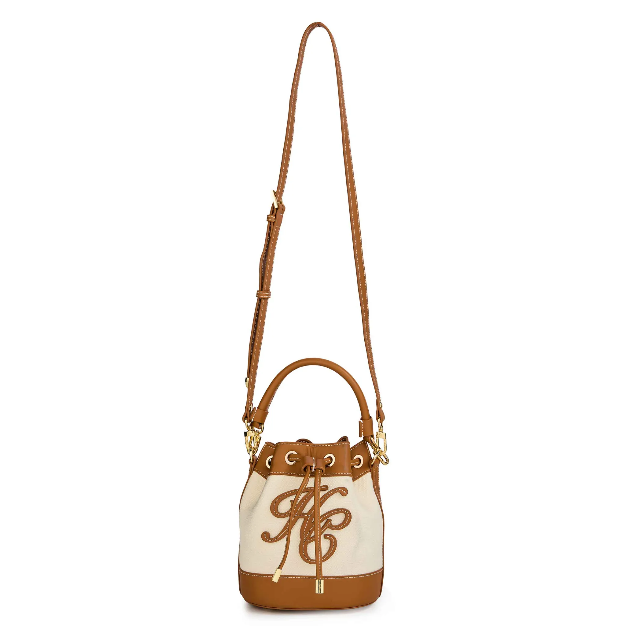 Womens Holland Cooper Tan Canvas Amalfi Bucket Bag