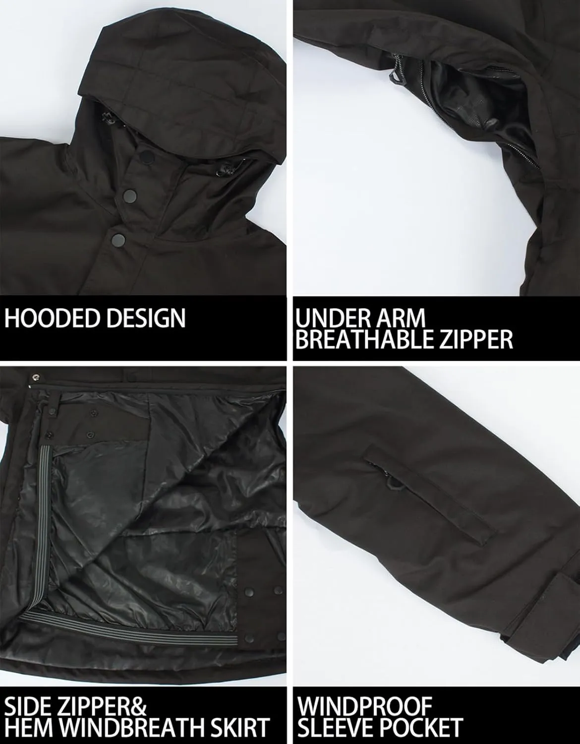Womens Mens Ski Jackets Snowboard Coats Waterproof Windproof Pullover Jacket for Women Skiing Snowboarding Sports
