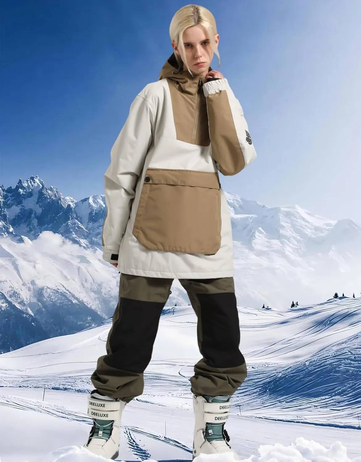 Womens Mens Ski Jackets Snowboard Coats Waterproof Windproof Pullover Jacket for Women Skiing Snowboarding Sports