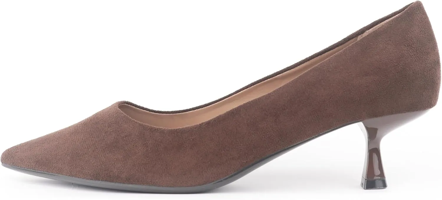 Women's Pumps Kitten Heel Pointed Toe Shoes for Ladies Women Comfortable Office Work Dress Casual Weeding Shoes