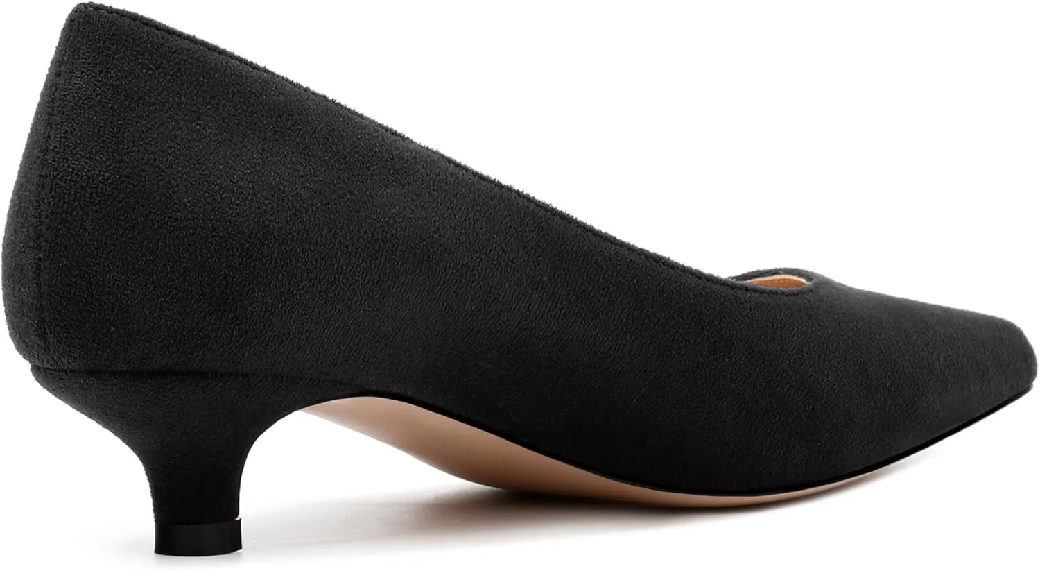 Women's Pumps, Pointed Toe Kitten Heels, Fashion Suede Slip on High Heels for Women 1.3 Inch