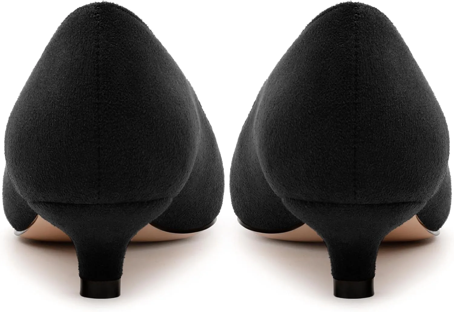 Women's Pumps, Pointed Toe Kitten Heels, Fashion Suede Slip on High Heels for Women 1.3 Inch