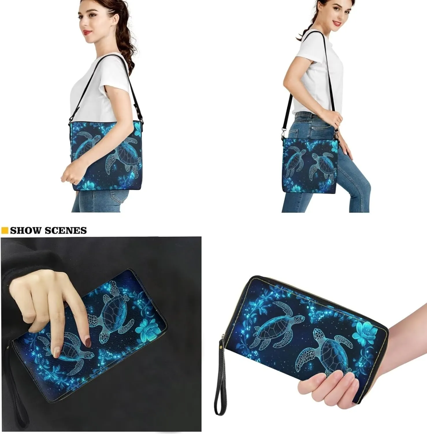 Womens Purses and Handbags Fashion Office Work Handbag Purse 2Pcs Set