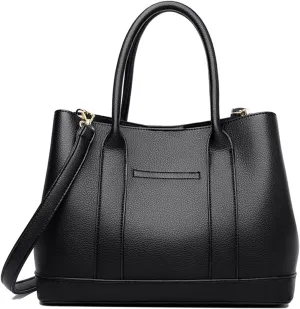 Womens Purses and Handbags Top Handle Satchel Purse PU Leather Shoulder Bags Tote Bag with Triple Compartment