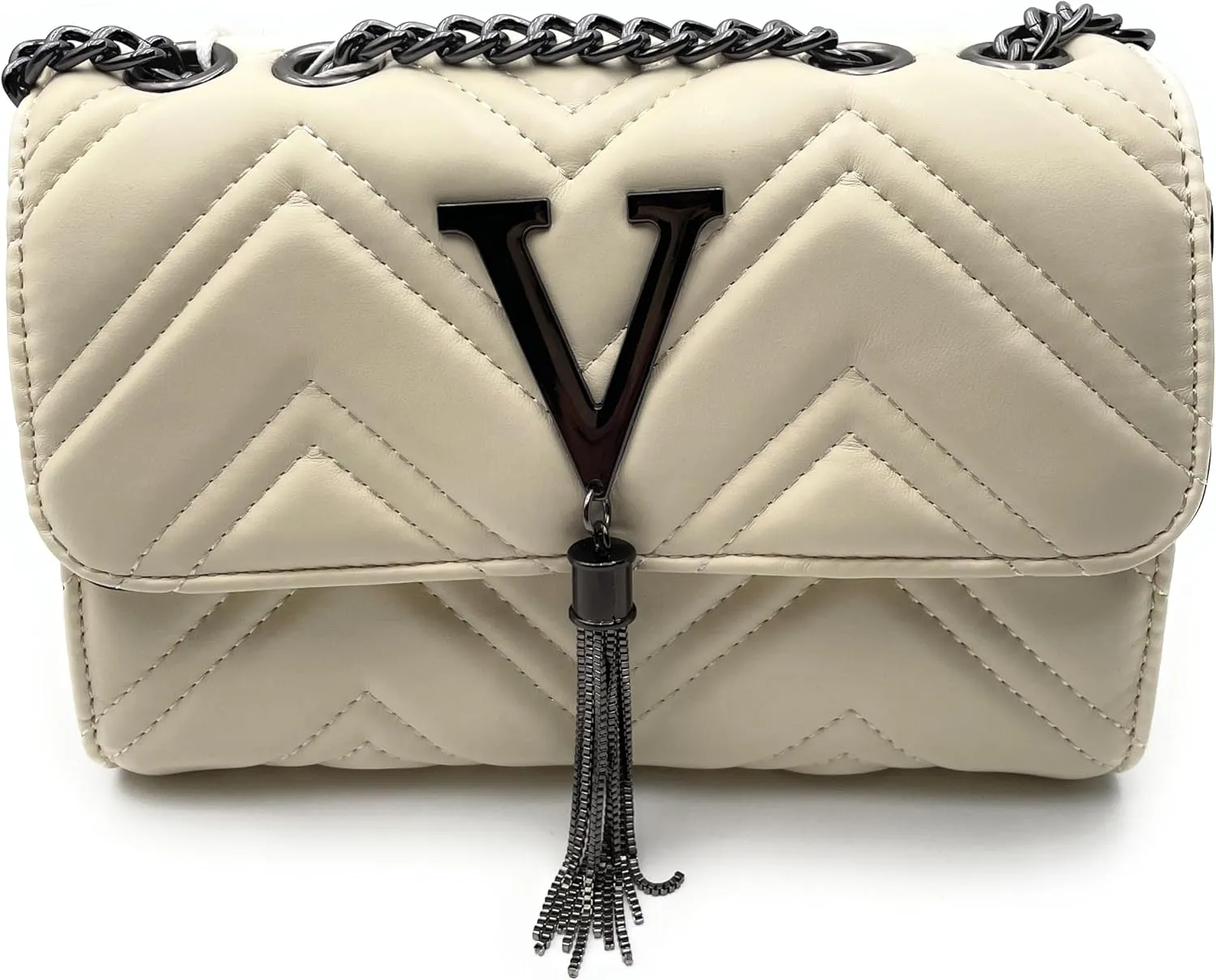 Womens Quilted Crossbody Bag, Small Shoulder Purse With Chain