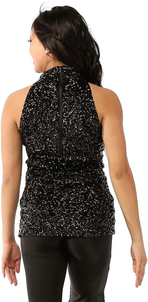 Womens Sequin Sparkle Tank Tunic Dress Just for Kix