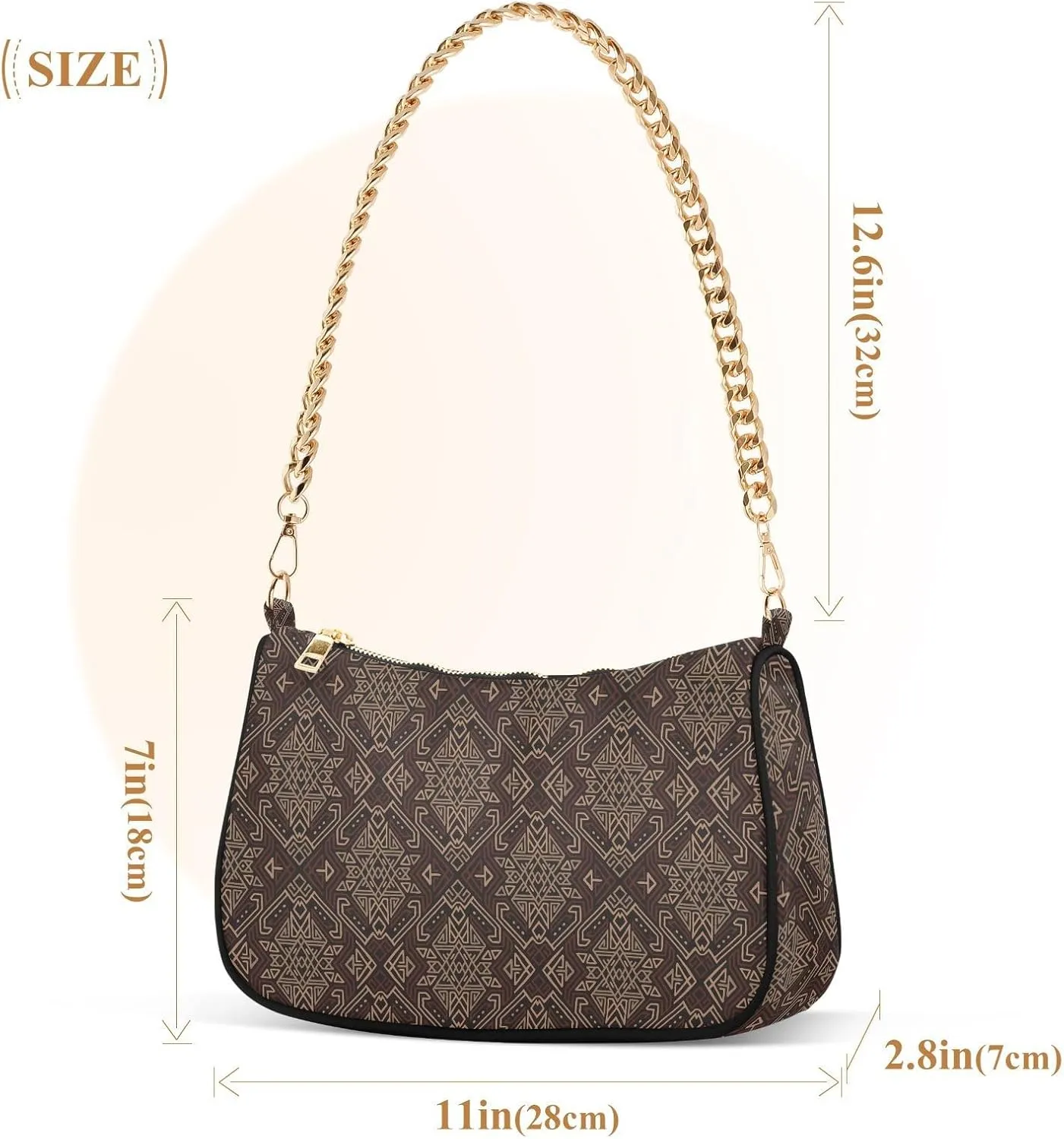 Women's Shoulder Handbags Chain Shoulder Brace for Women Bag Adultness Print Ladies Vacation Handbags Tote Purse,Multi1