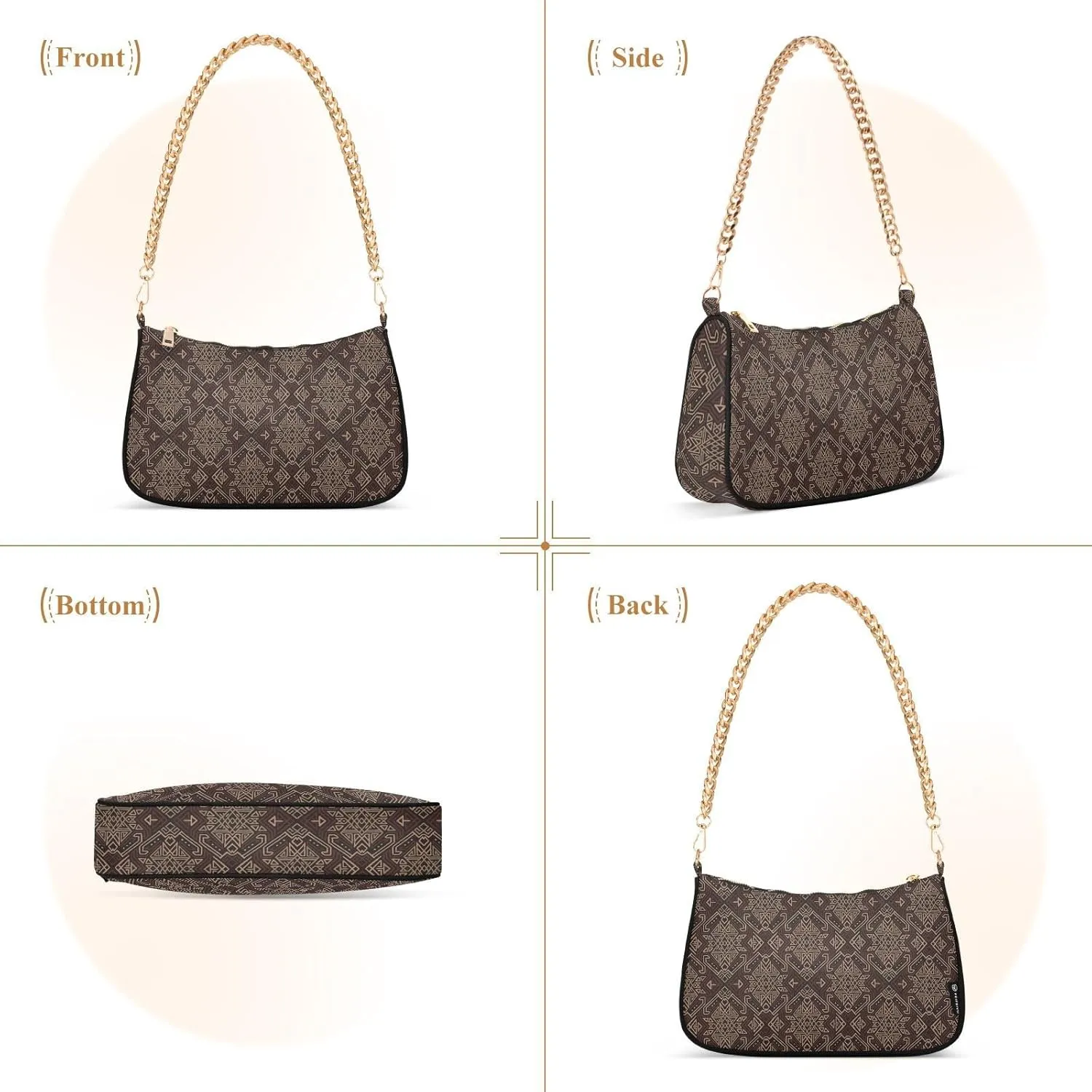 Women's Shoulder Handbags Chain Shoulder Brace for Women Bag Adultness Print Ladies Vacation Handbags Tote Purse,Multi1
