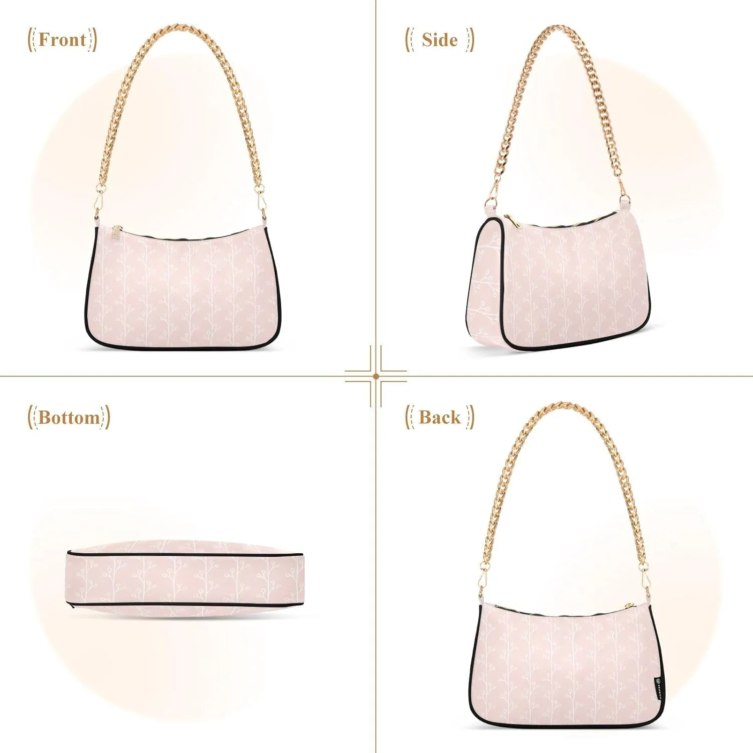 Women's Shoulder Handbags Chain Shoulder Brace for Women Bag Botanical Print Ladies Vacation Handbags Tote Purse,Multi1