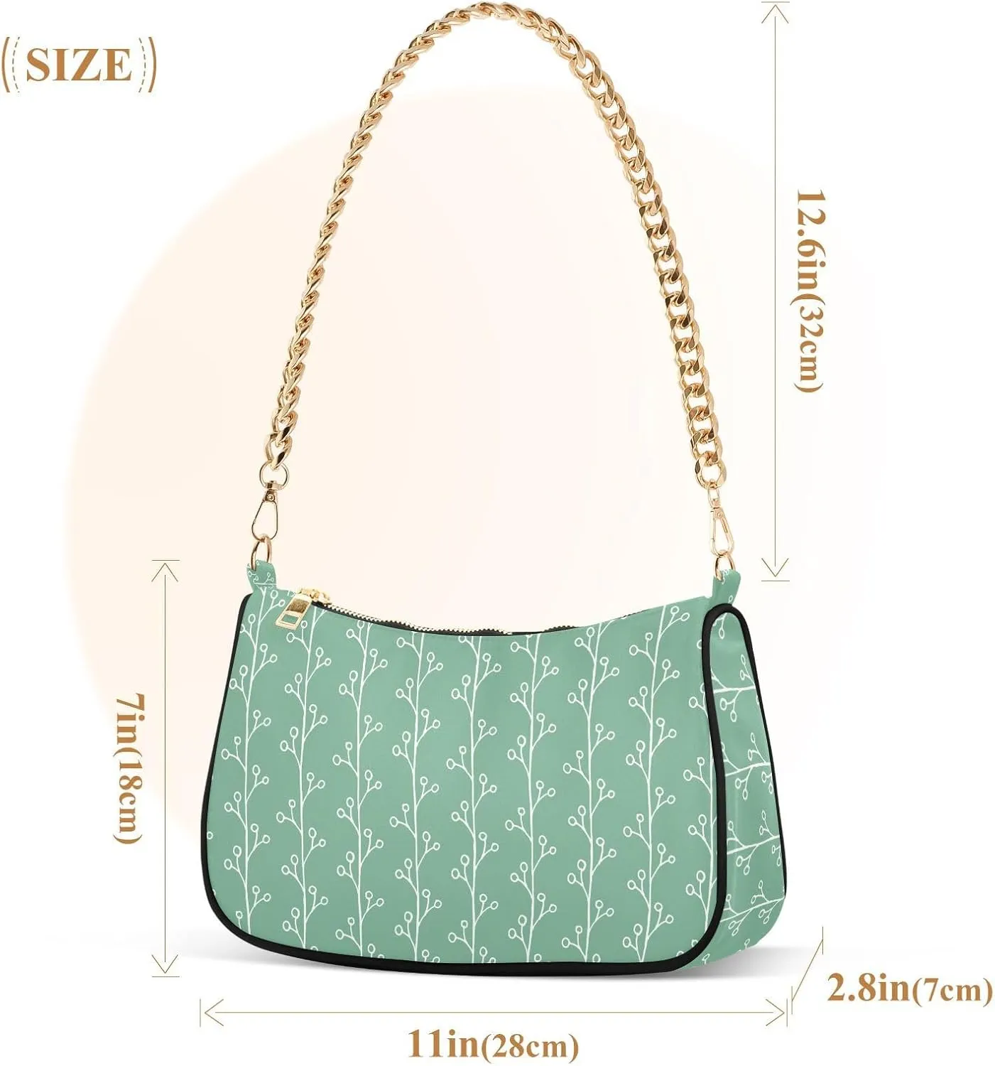 Women's Shoulder Handbags Chain Shoulder Brace for Women Bag Botanical Print Ladies Vacation Handbags Tote Purse,Multi1