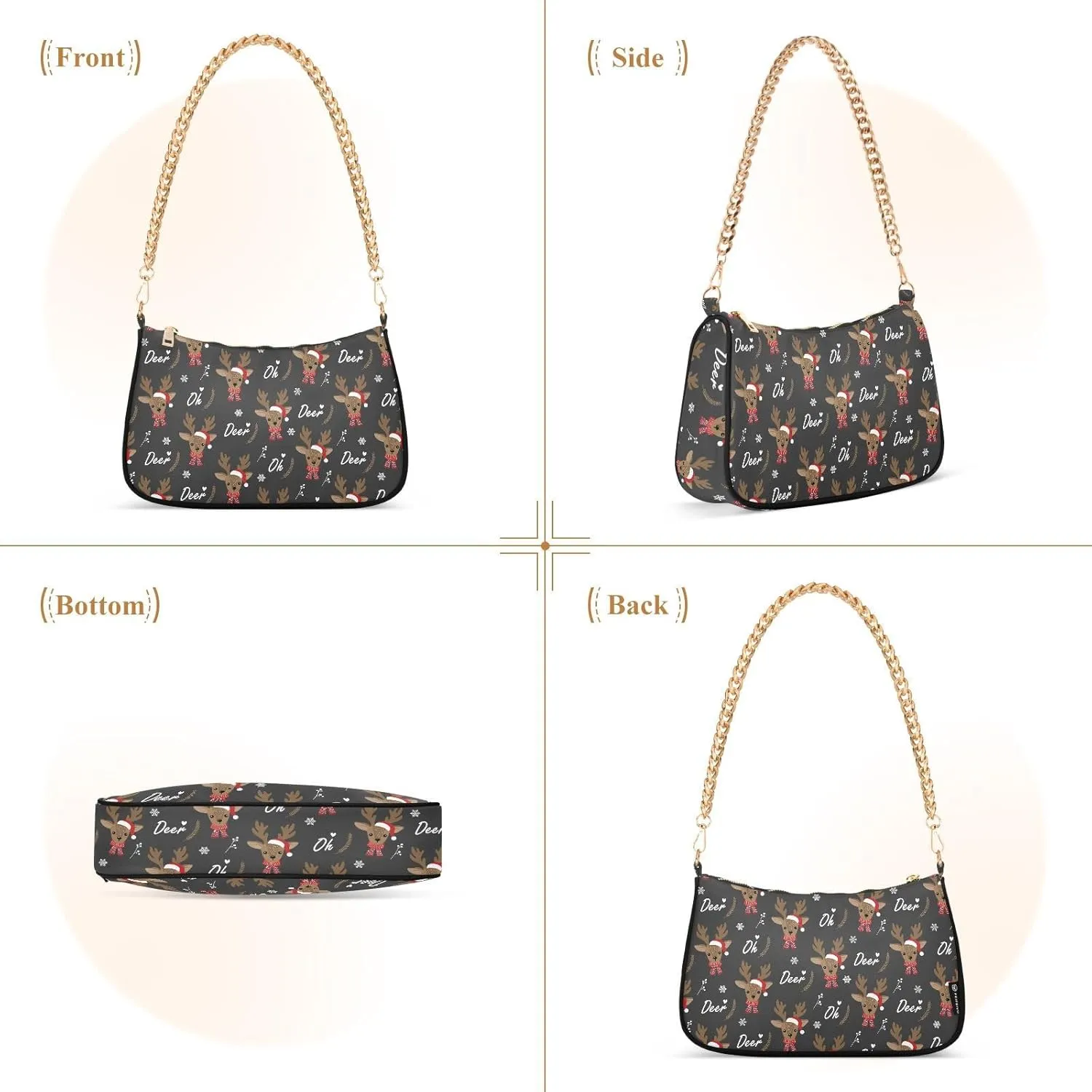 Women's Shoulder Handbags Chain Shoulder Brace for Women Bag Cute Print Ladies Vacation Handbags Tote Purse,Multi1