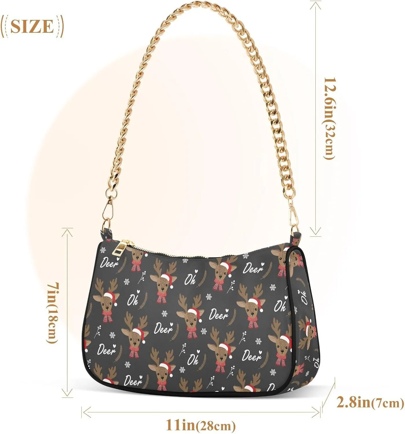 Women's Shoulder Handbags Chain Shoulder Brace for Women Bag Cute Print Ladies Vacation Handbags Tote Purse,Multi1