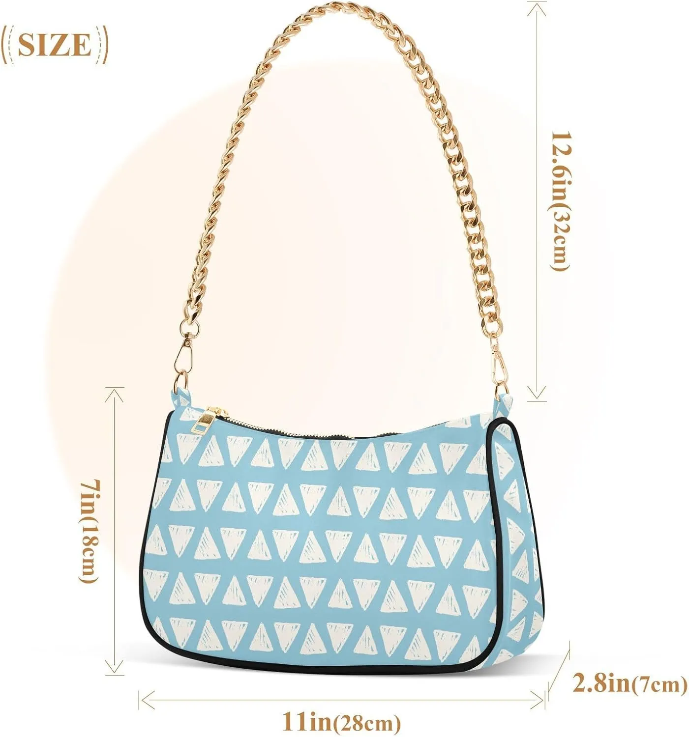 Women's Shoulder Handbags Chain Shoulder Brace for Women Bag Graphic Prints Ladies Vacation Handbags Tote Purse,Multi1