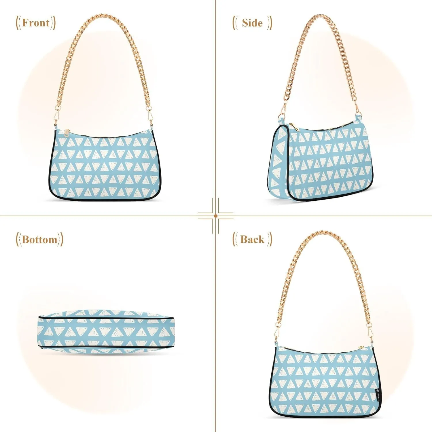 Women's Shoulder Handbags Chain Shoulder Brace for Women Bag Graphic Prints Ladies Vacation Handbags Tote Purse,Multi1