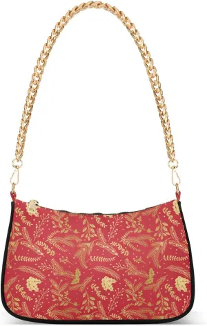 Women's Shoulder Handbags Chain Shoulder Brace for Women Bag Leaves Print Ladies Vacation Handbags Tote Purse,Multi1