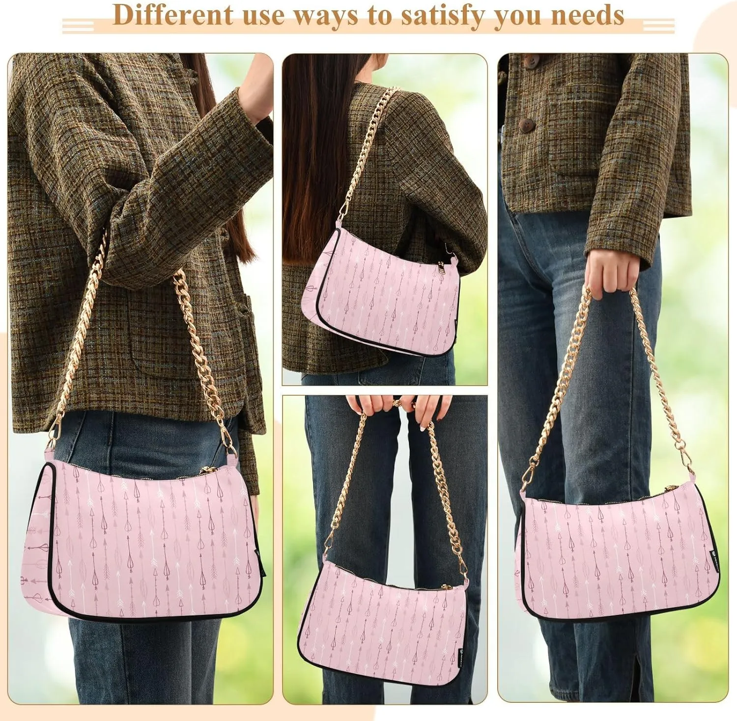 Women's Shoulder Handbags Chain Shoulder Brace for Women Bag Partysu Print Ladies Vacation Handbags Tote Purse,Multi1