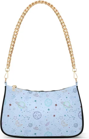Women's Shoulder Handbags Chain Shoulder Brace for Women Bag Space Pattern Ladies Vacation Handbags Tote Purse,Multi1