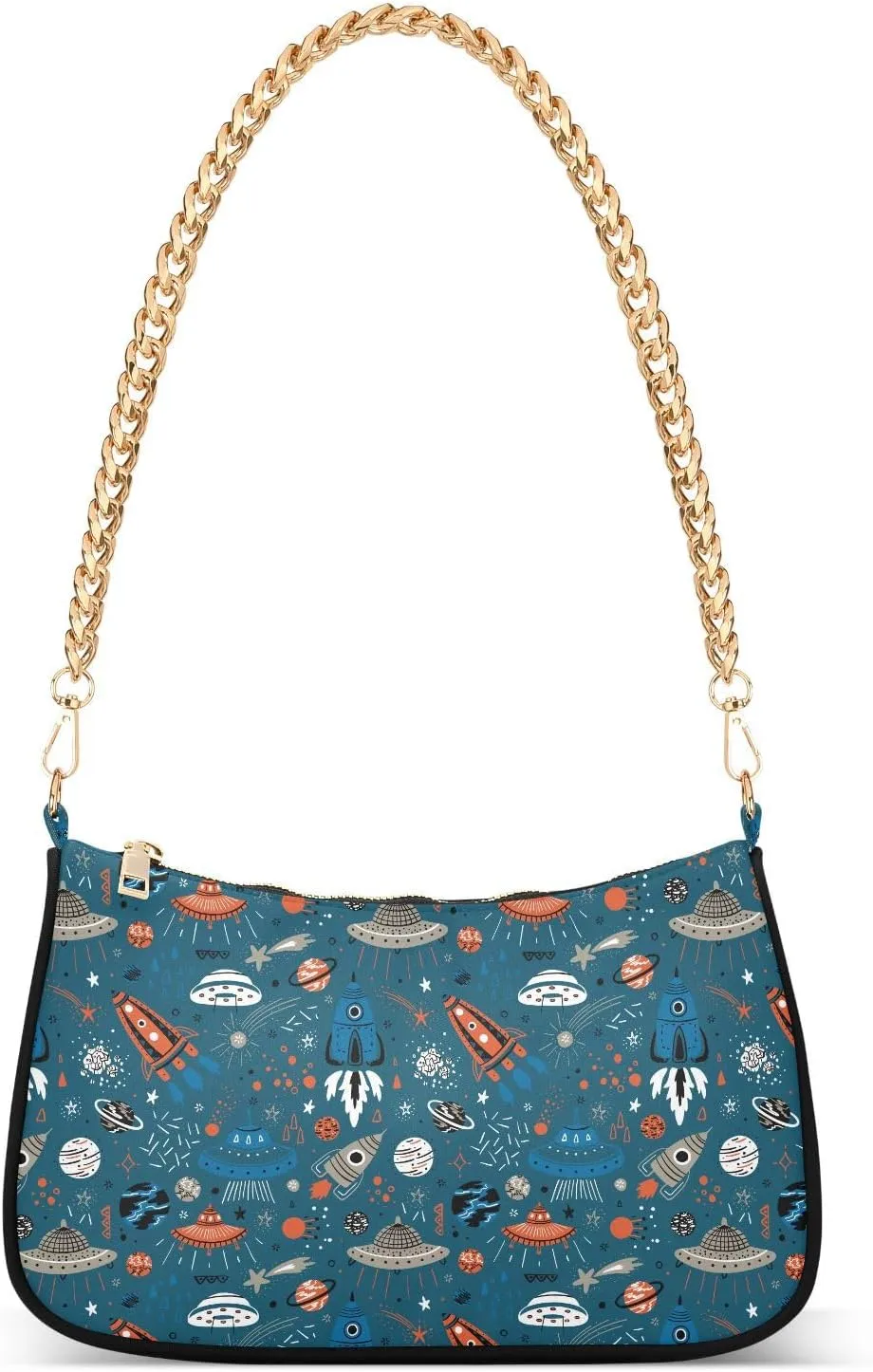 Women's Shoulder Handbags Chain Shoulder Brace for Women Bag Space Print Ladies Vacation Handbags Tote Purse,Multi1